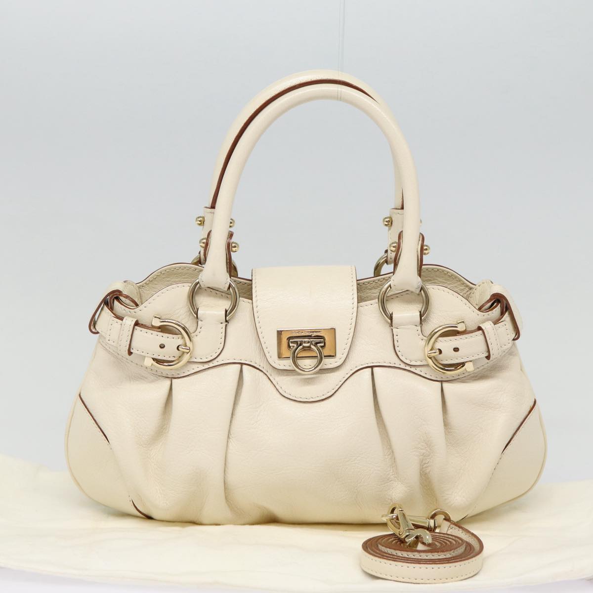 Salvatore Ferragamo Marisa, White, Leather, handbag