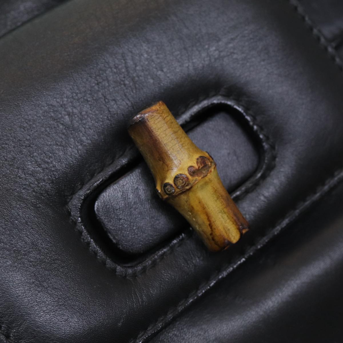 Gucci Bamboo, Black, Leather, backpack