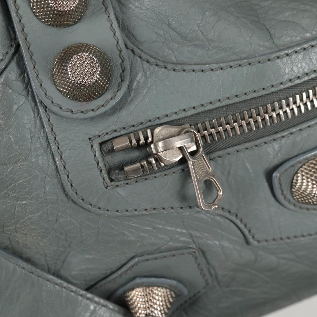 Balenciaga City, GRAY, Leather, handbag