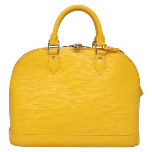 Louis Vuitton Alma, Yellow, Leather, handbag