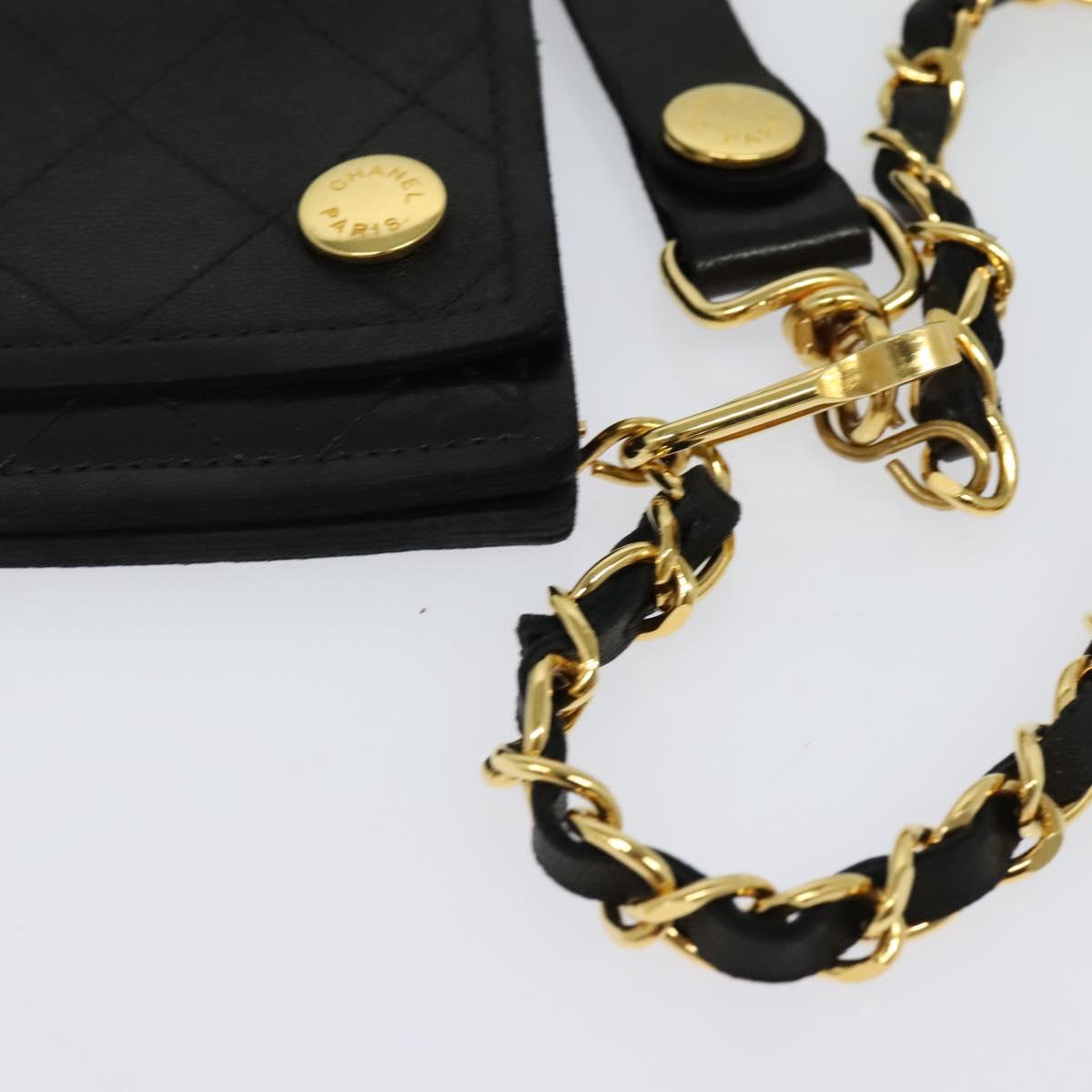 Chanel Wallet On Chain, Black, Leather, wallet