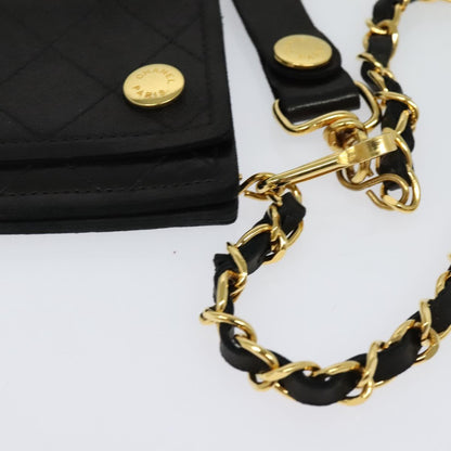 Chanel Wallet On Chain, Black, Leather, wallet