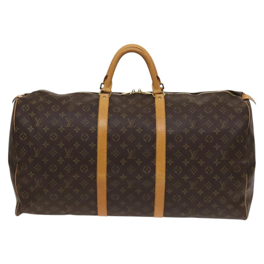 Louis Vuitton Keepall 60, Brown, Canvas, travel