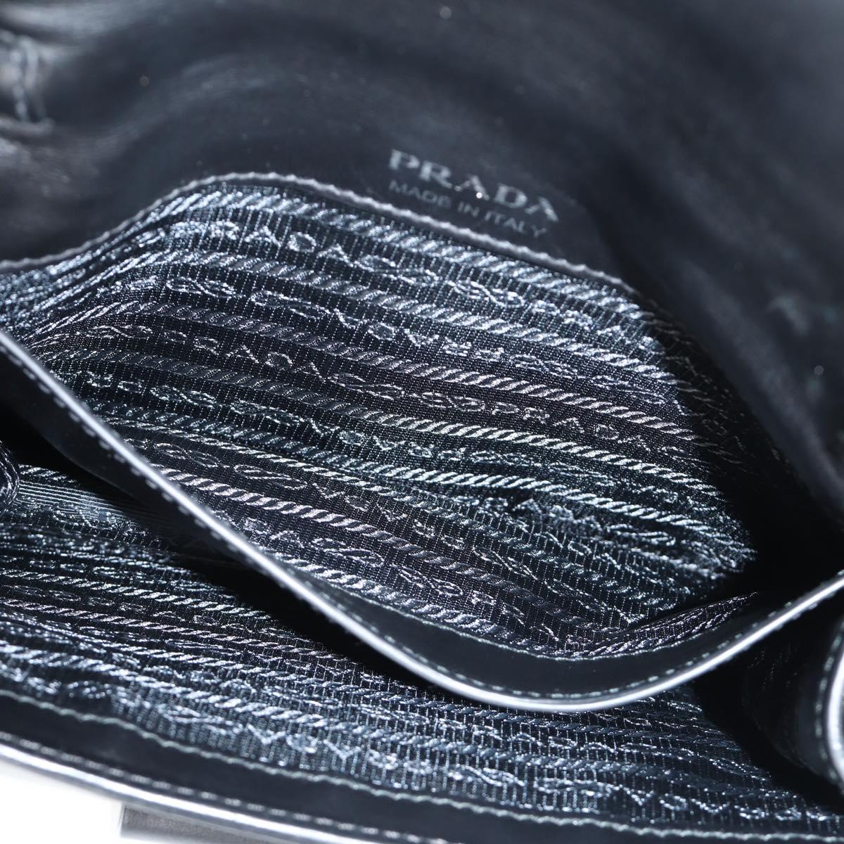 Prada Ribbon, Black, Leather, shoulder