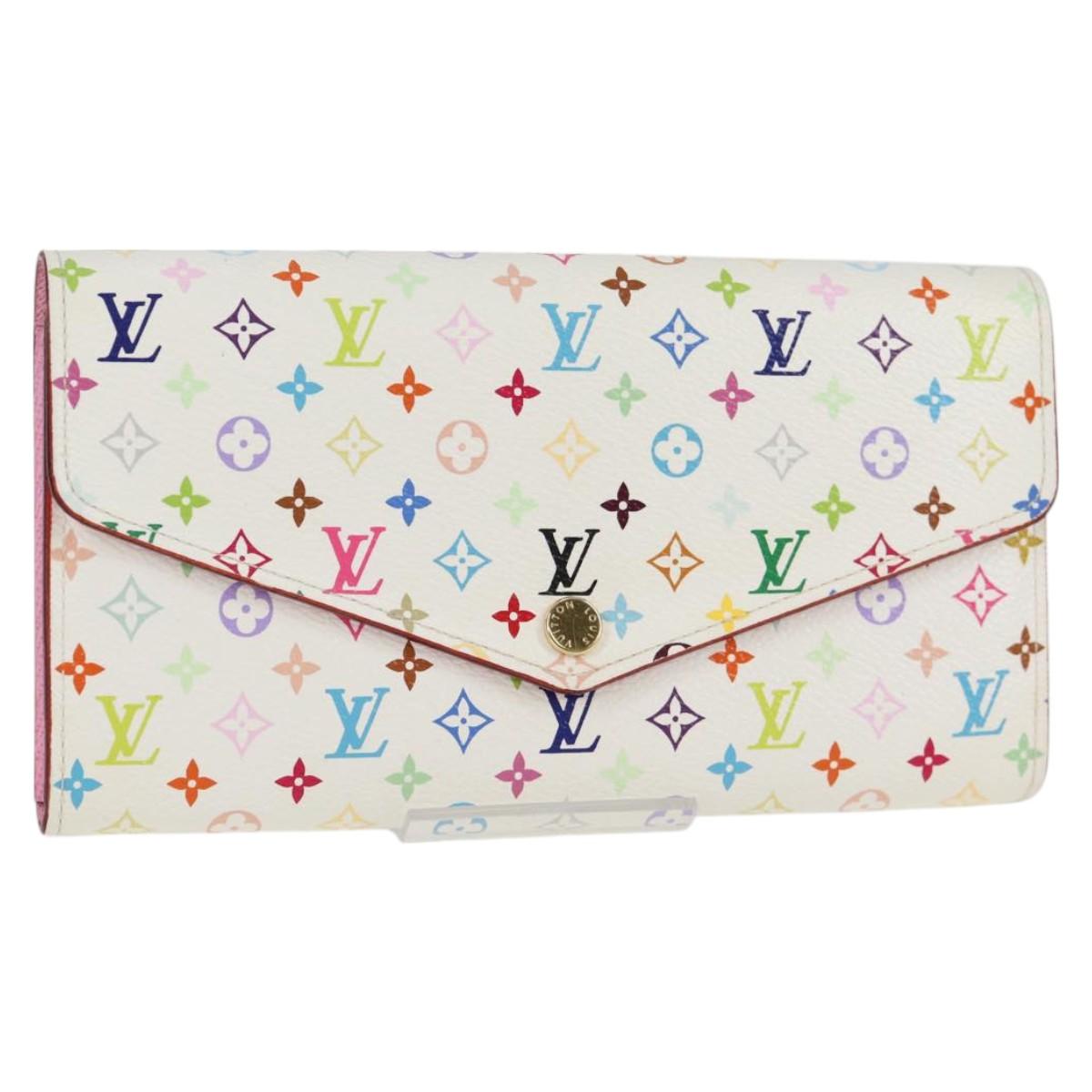 Louis Vuitton Sarah, White, Canvas, wallet