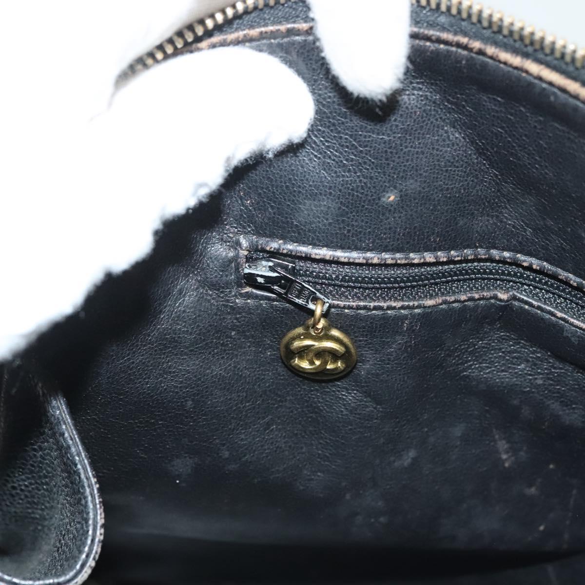 Chanel Coco Mark, Black, Leather, tote