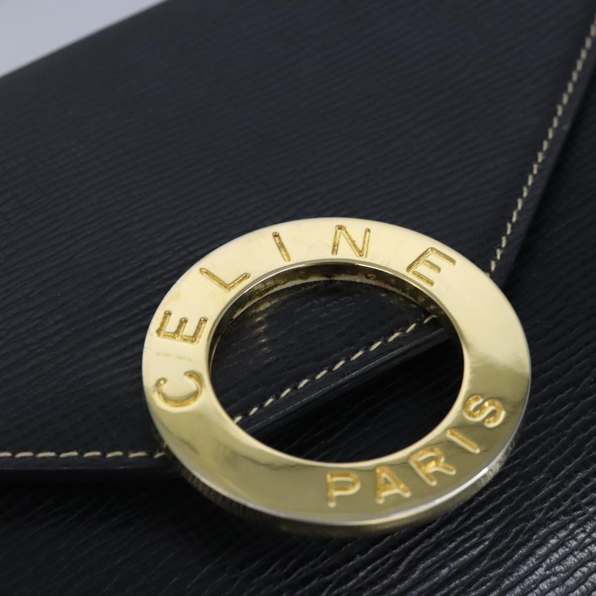 Céline Logo du cercle, Black, Leather, shoulder