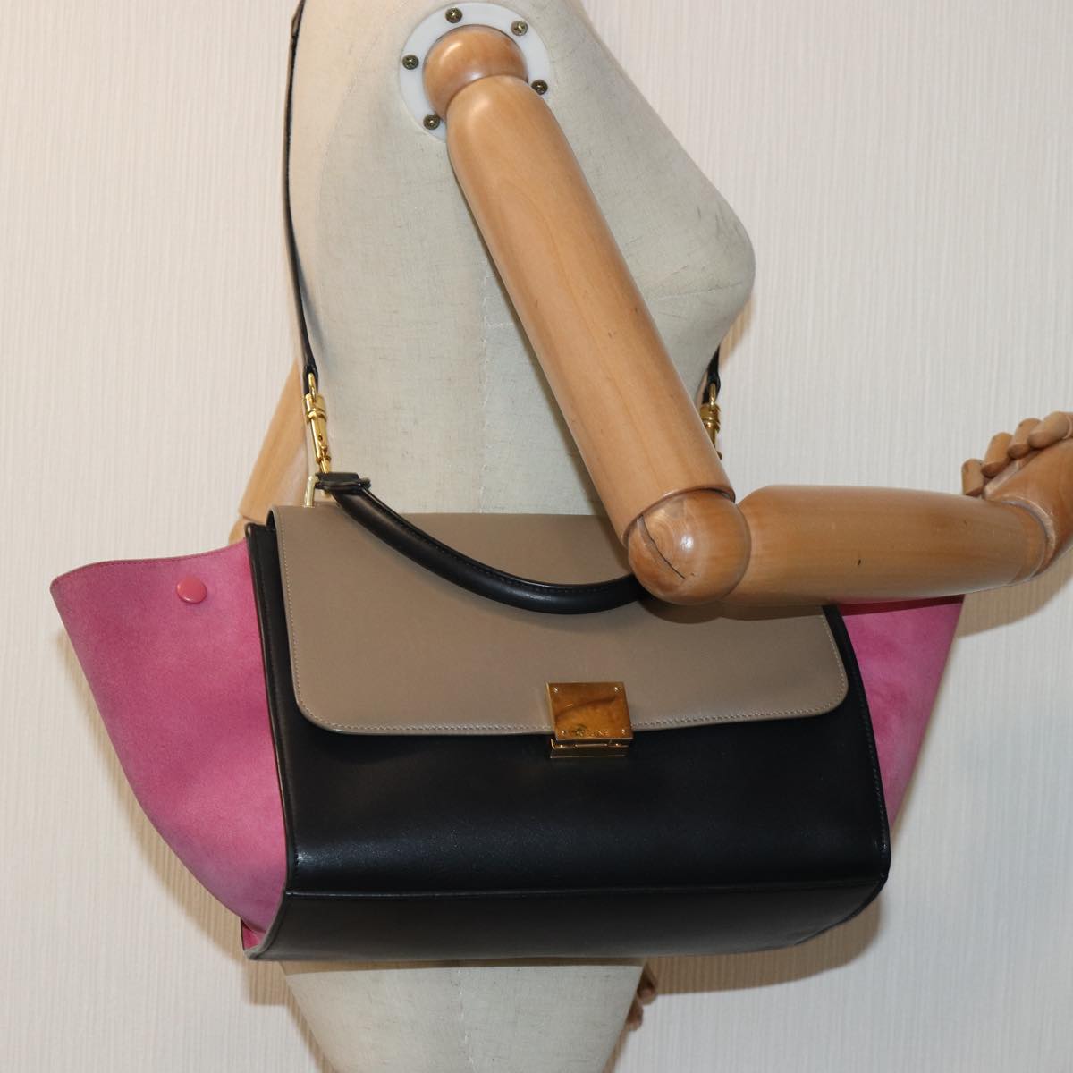 Céline Trapèze, Multicolour, Leather, handbag