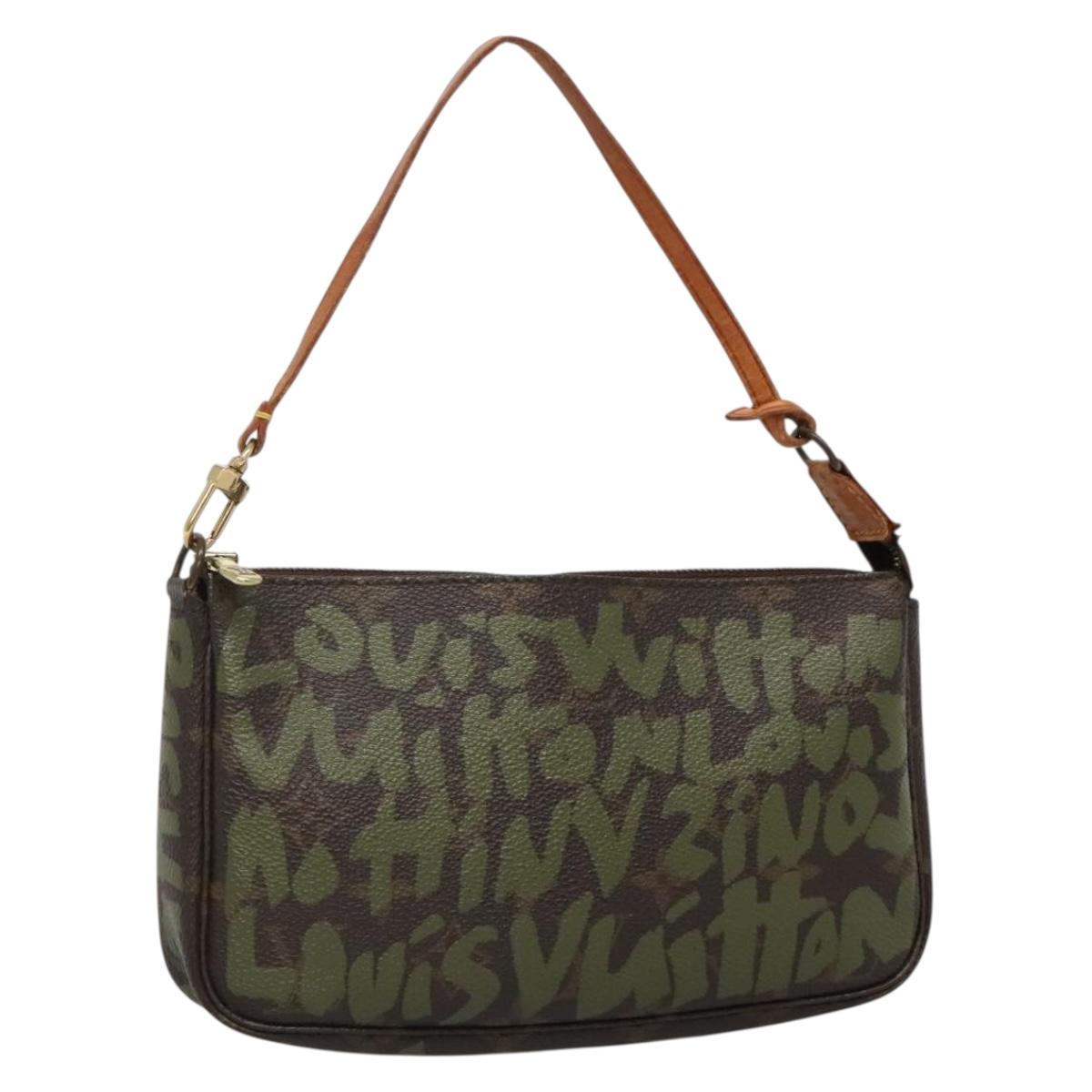 Louis Vuitton Pochette Accessoire, Brown, Canvas, clutch