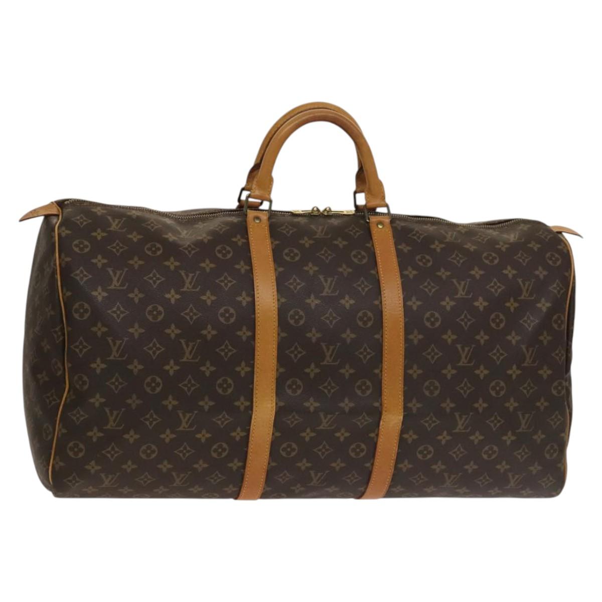 Louis Vuitton Keepall 60, Brown, Canvas, travel