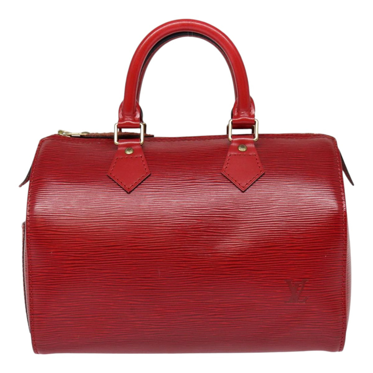 Louis Vuitton Speedy 25, Red, Leather, handbag