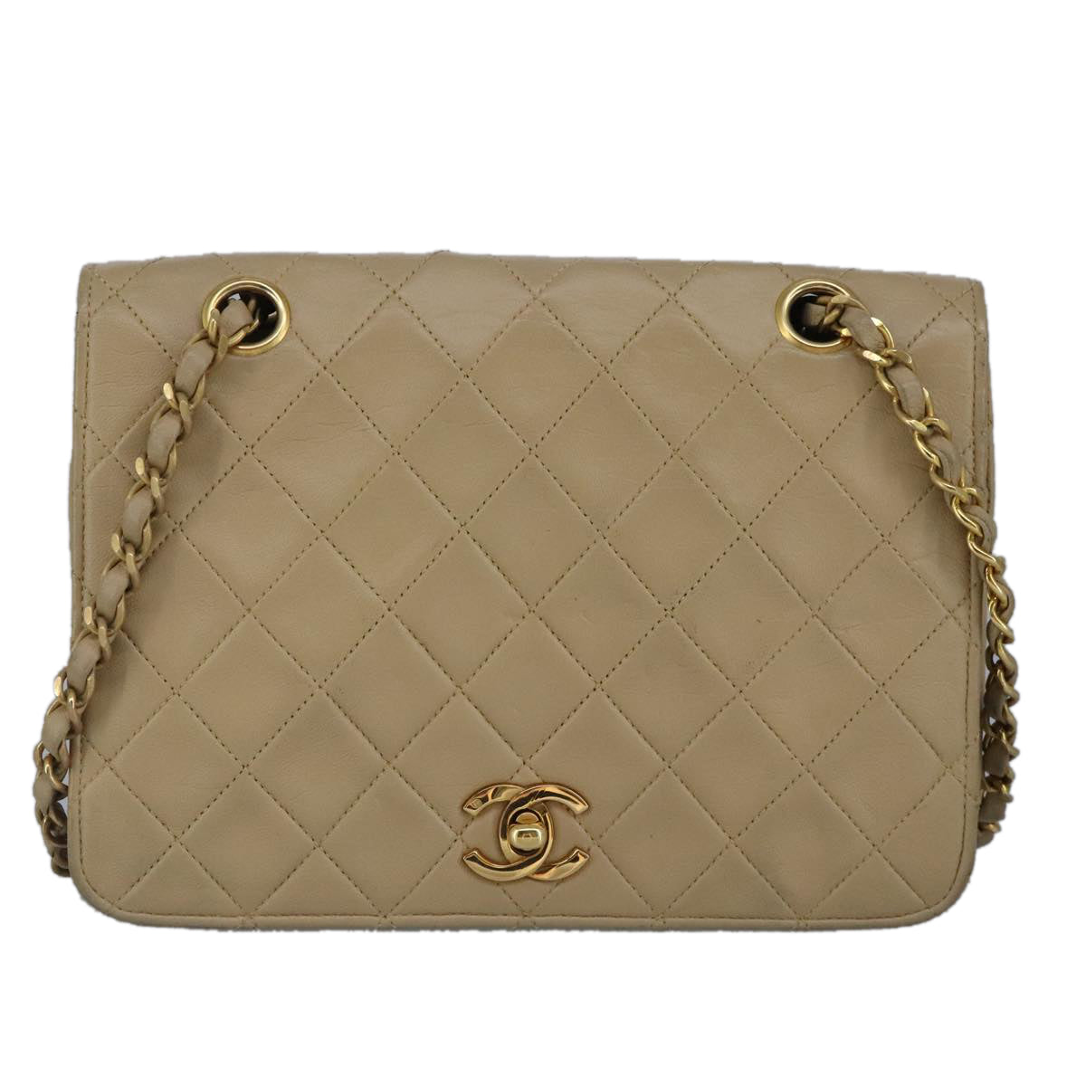 Chanel Flap bag, Beige, Leather, shoulder