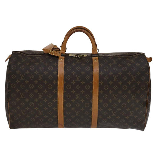 Louis Vuitton Keepall 60, Brown, Canvas, travel