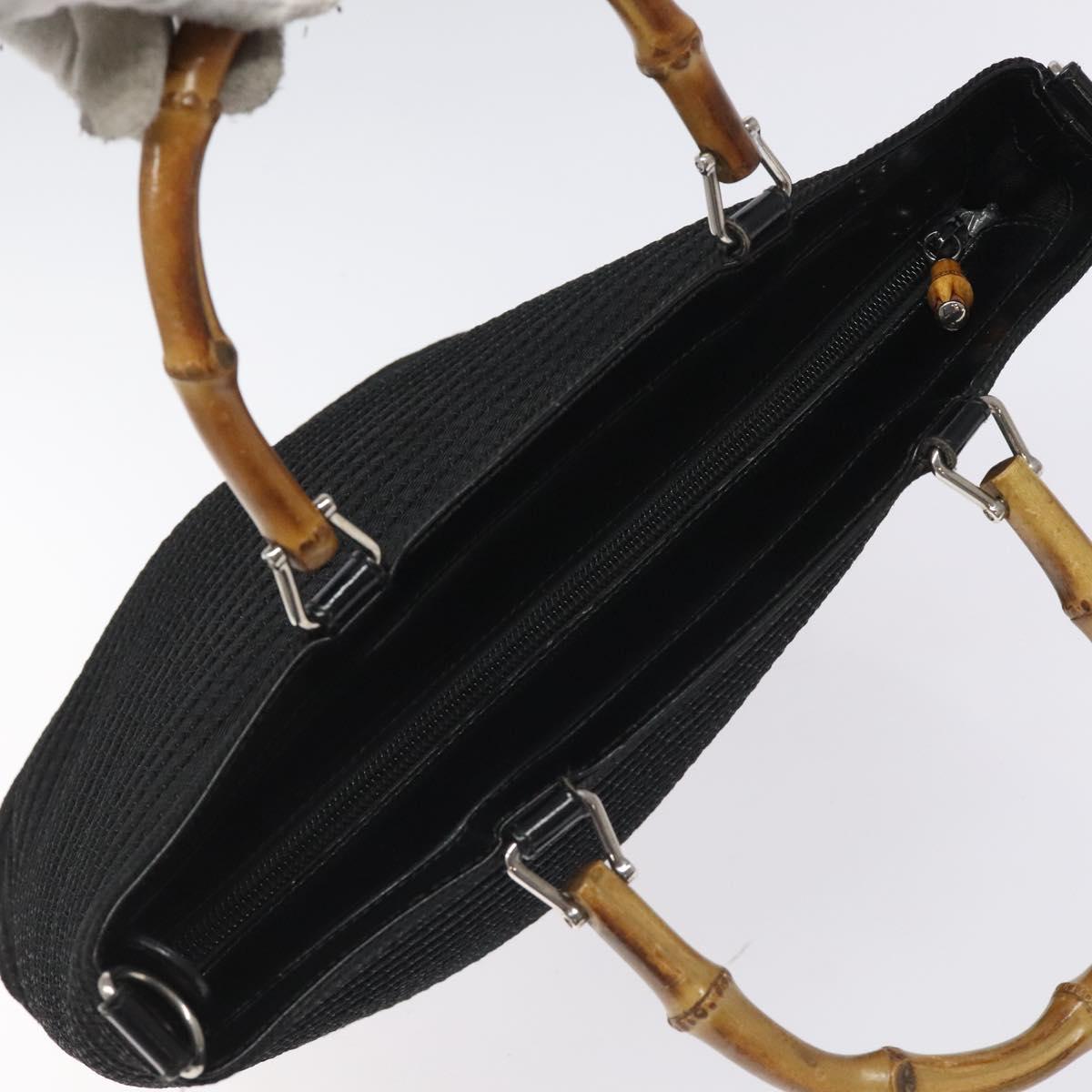 Gucci Bamboo, Black, Canvas, tote