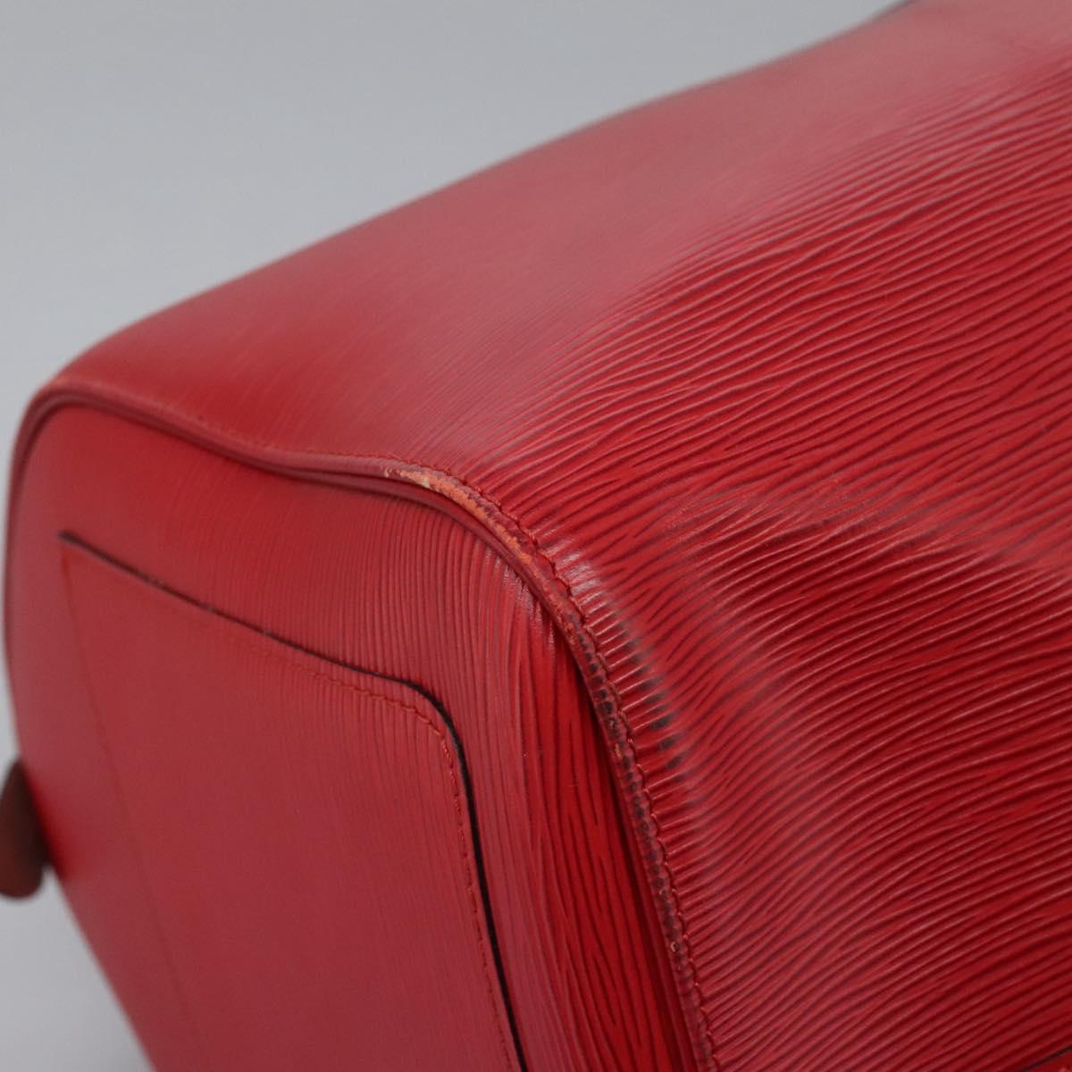 Louis Vuitton Keepall 55, Red, Leather, travel