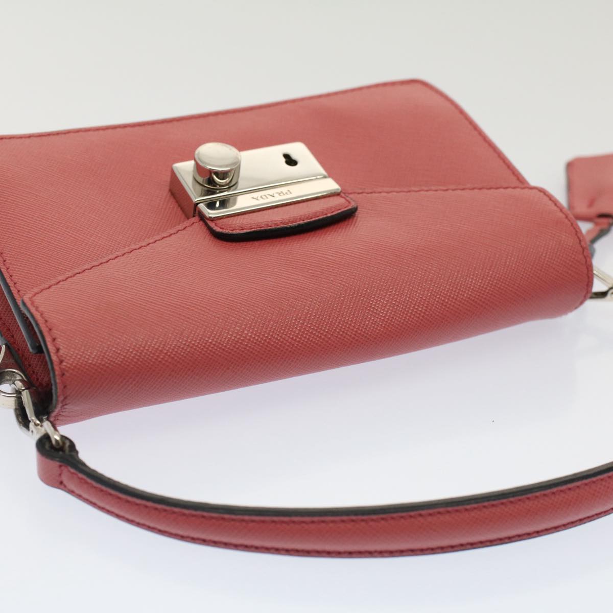 Prada Saffiano, Pink, Leather, clutch