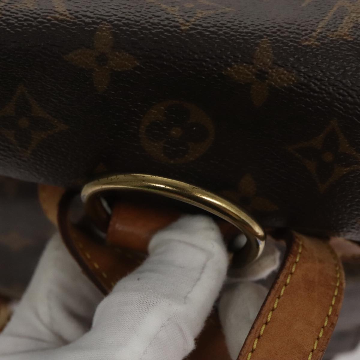 Louis Vuitton Montsouris MM, Brown, Canvas, backpack