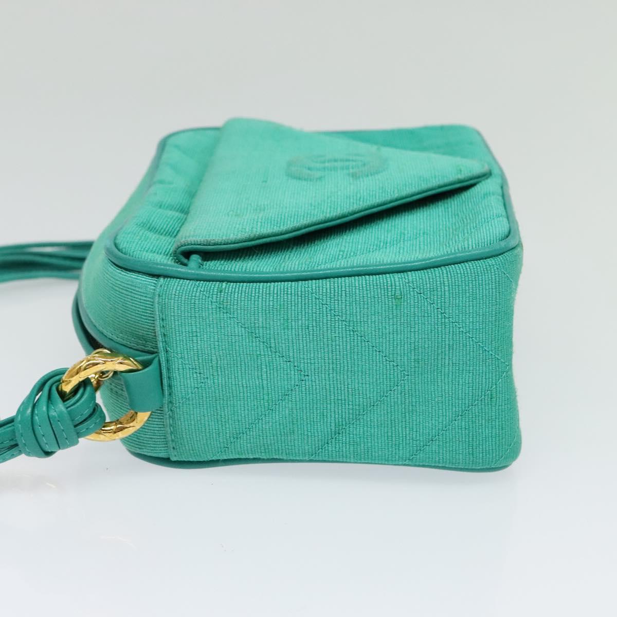 Chanel Camera, Green, Canvas, shoulder