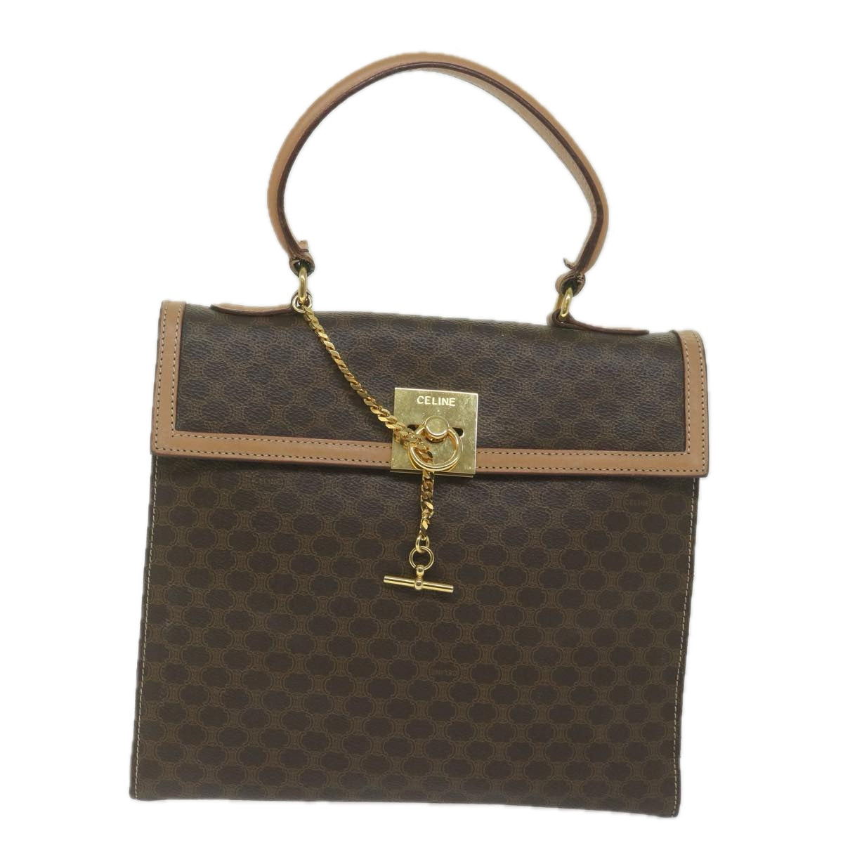 Céline Macadam, Brown, Canvas, handbag