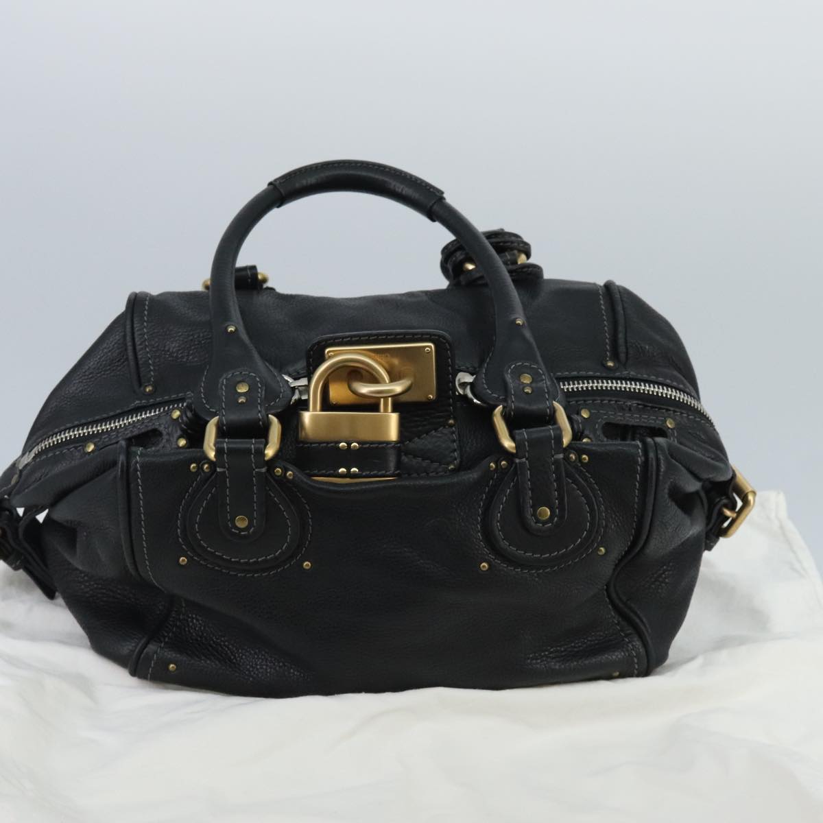 Chloé Paddington, Black, Leather, handbag