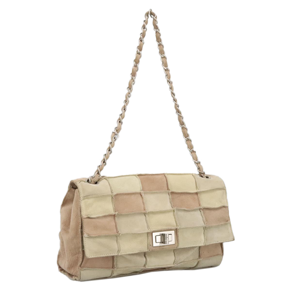 "Chanel 2,55", Beige, Suede, shoulder