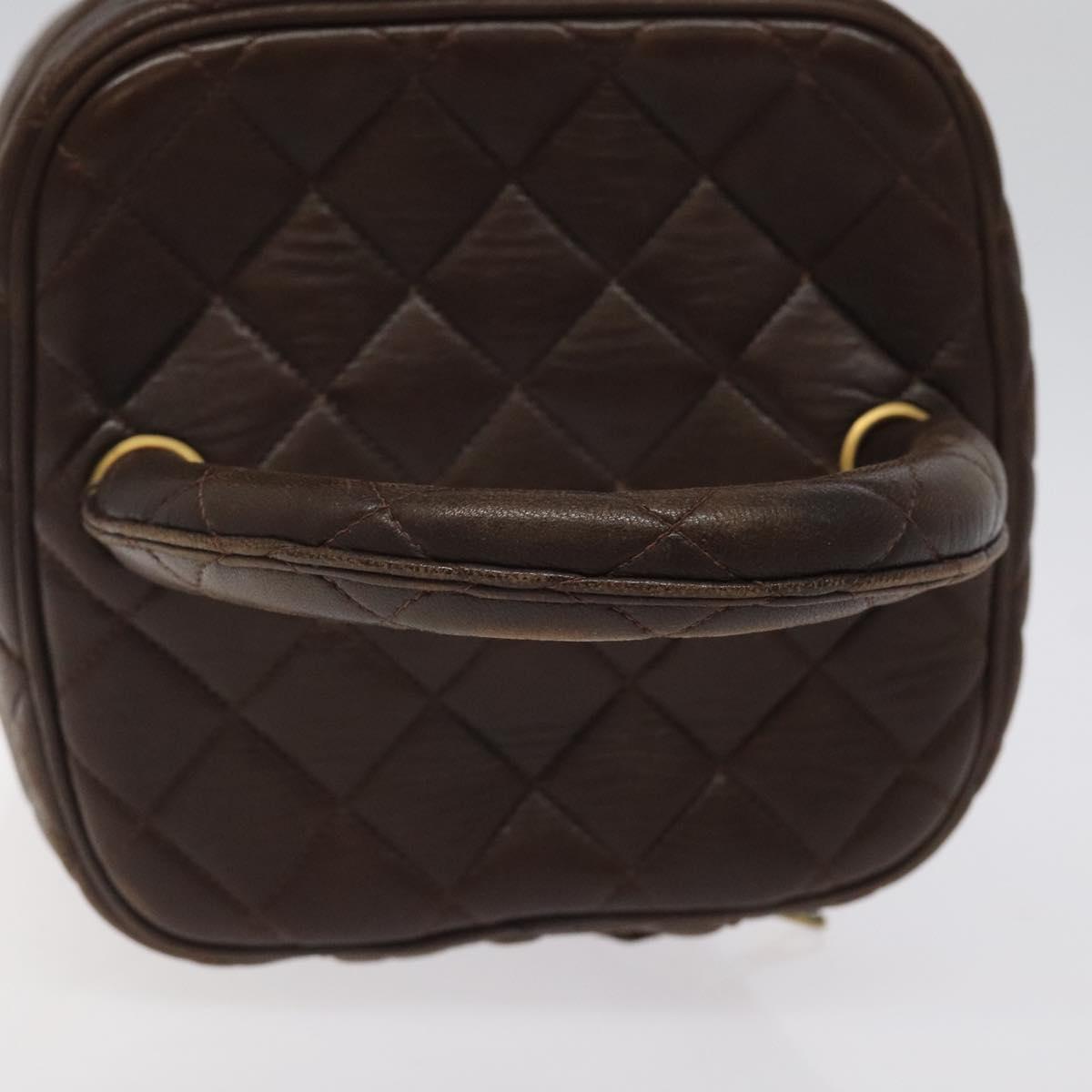 Chanel Vanity, Brown, Leather, clutch