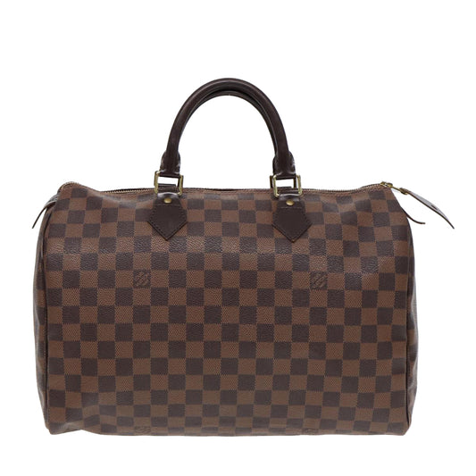 Louis Vuitton Speedy 35, Brown, Canvas, handbag