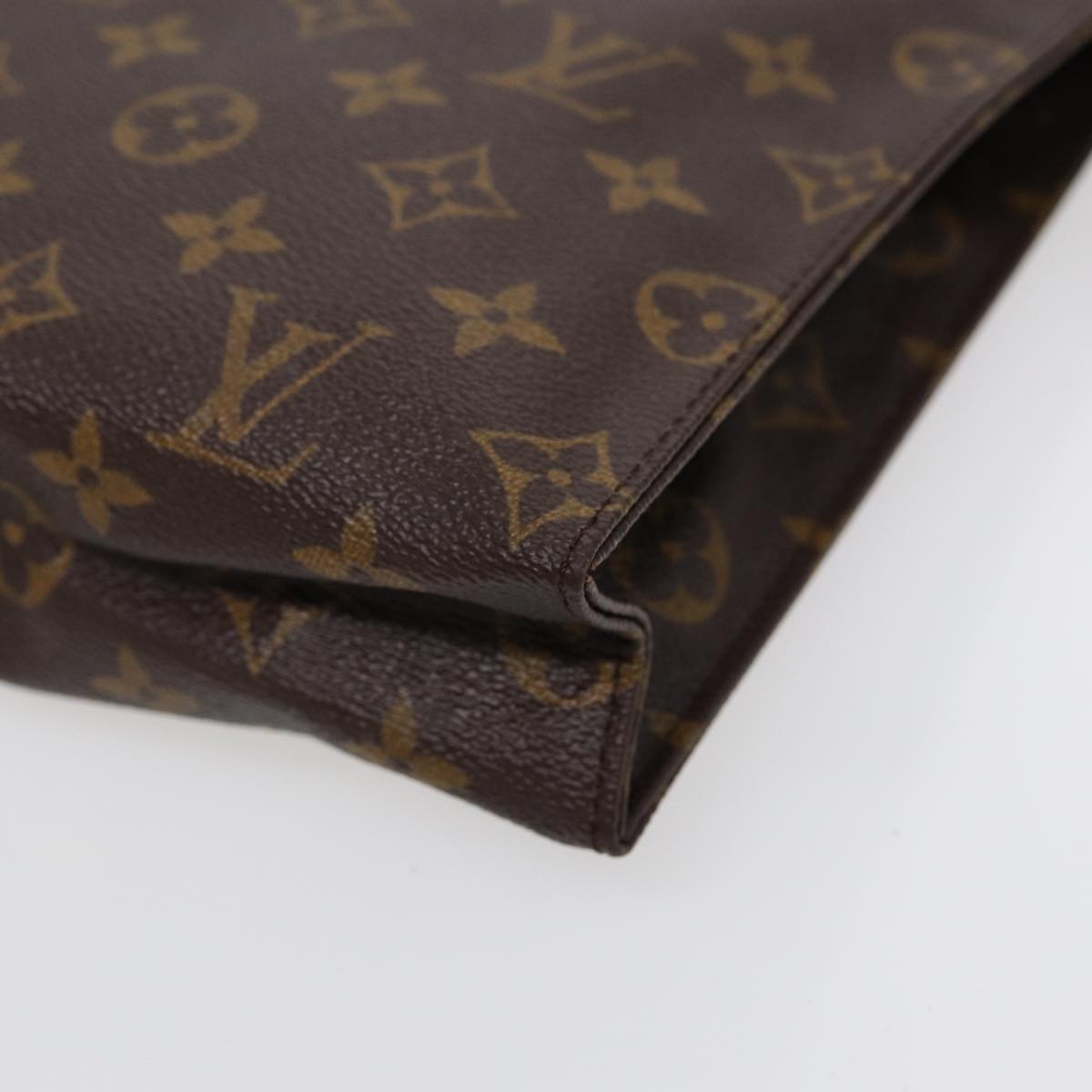 Louis Vuitton Poche Toilette, Brown, Canvas, clutch