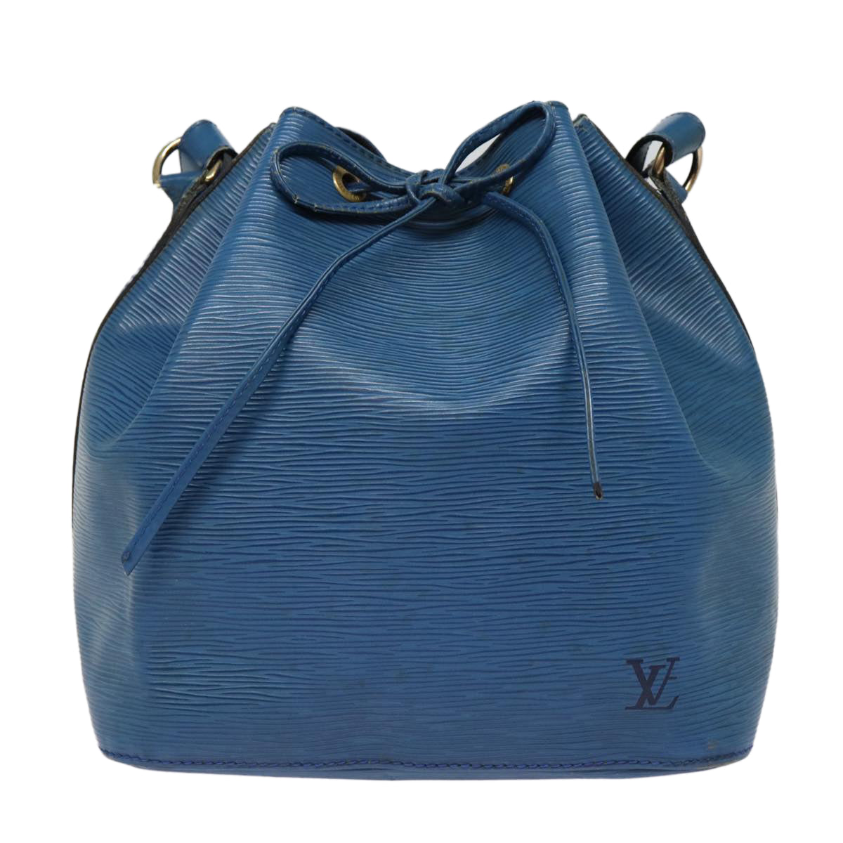 Louis Vuitton Noé, Blue, Leather, shoulder