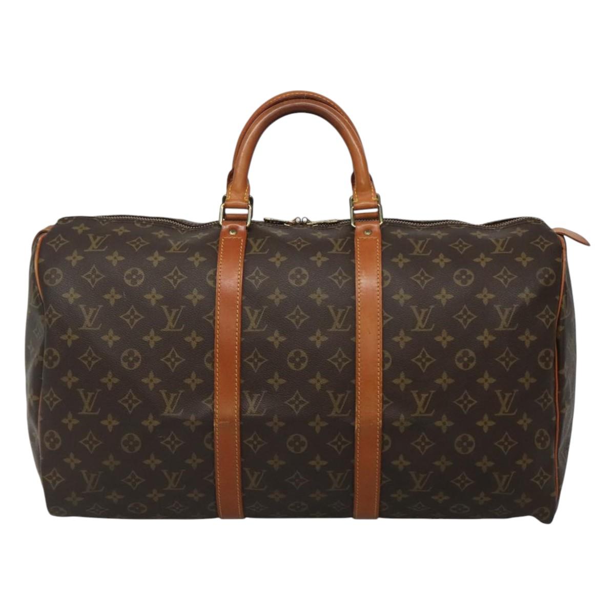 Louis Vuitton Keepall 50, Brown, Canvas, travel