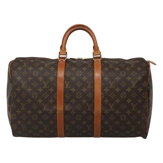 Louis Vuitton Keepall 50, Brown, Canvas, travel