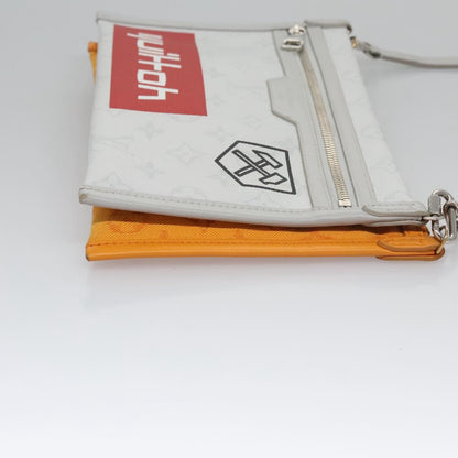 Louis Vuitton Flat messenger, Grey, Canvas, shoulder