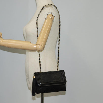 Chanel Tassel, Black, Leather, shoulder