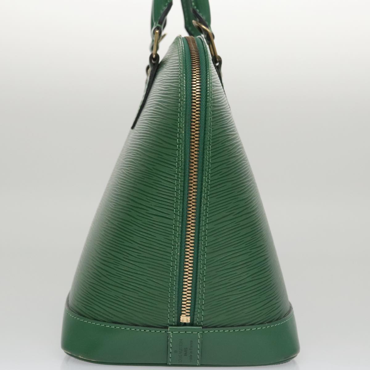 Louis Vuitton Alma, Green, Leather, handbag