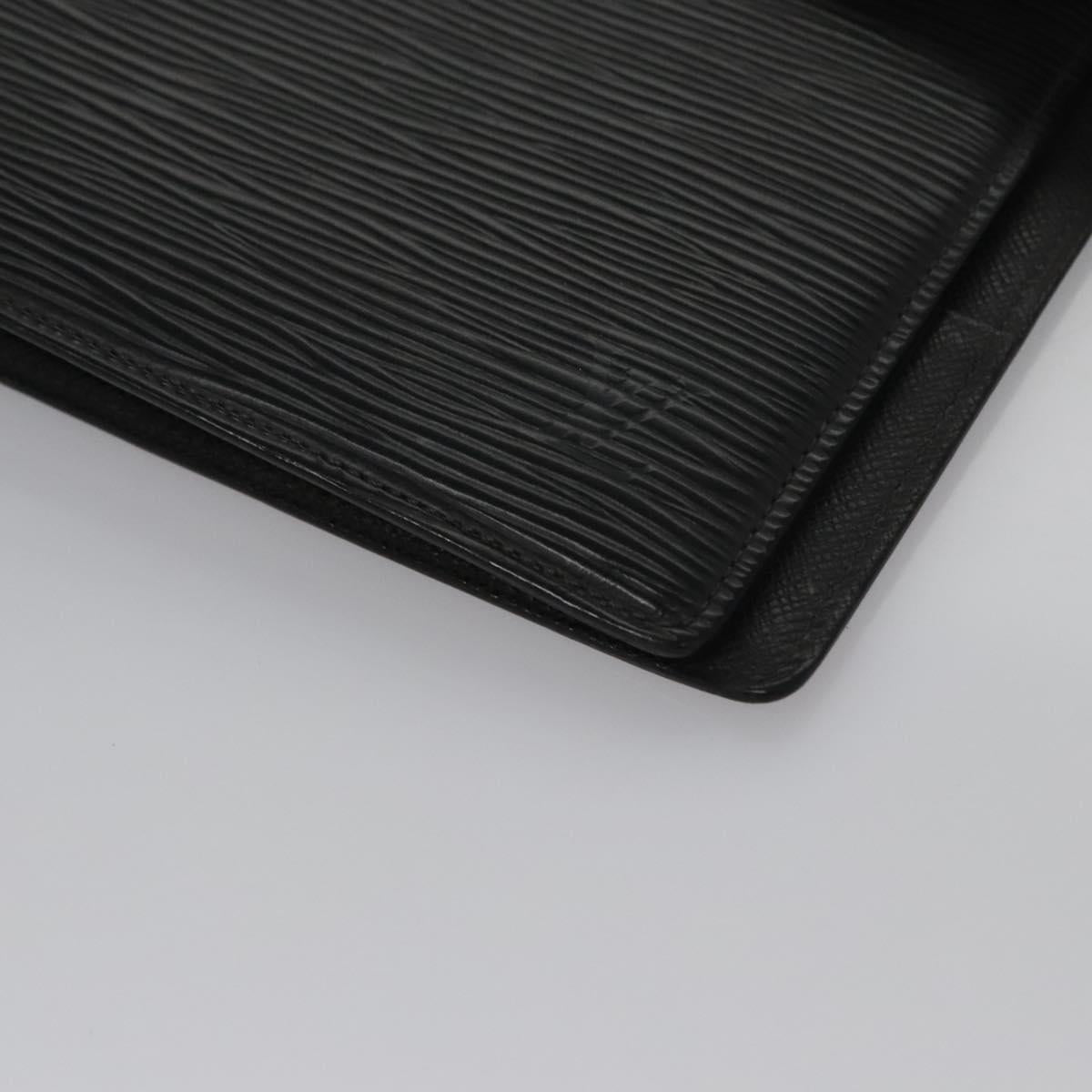 Louis Vuitton Agenda cover, Black, Leather, wallet