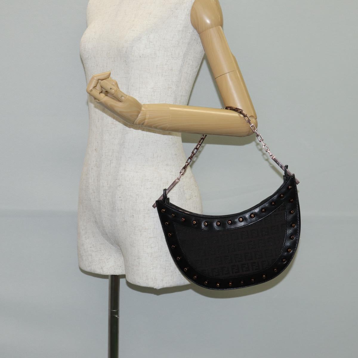 Fendi, Black, Canvas, shoulder