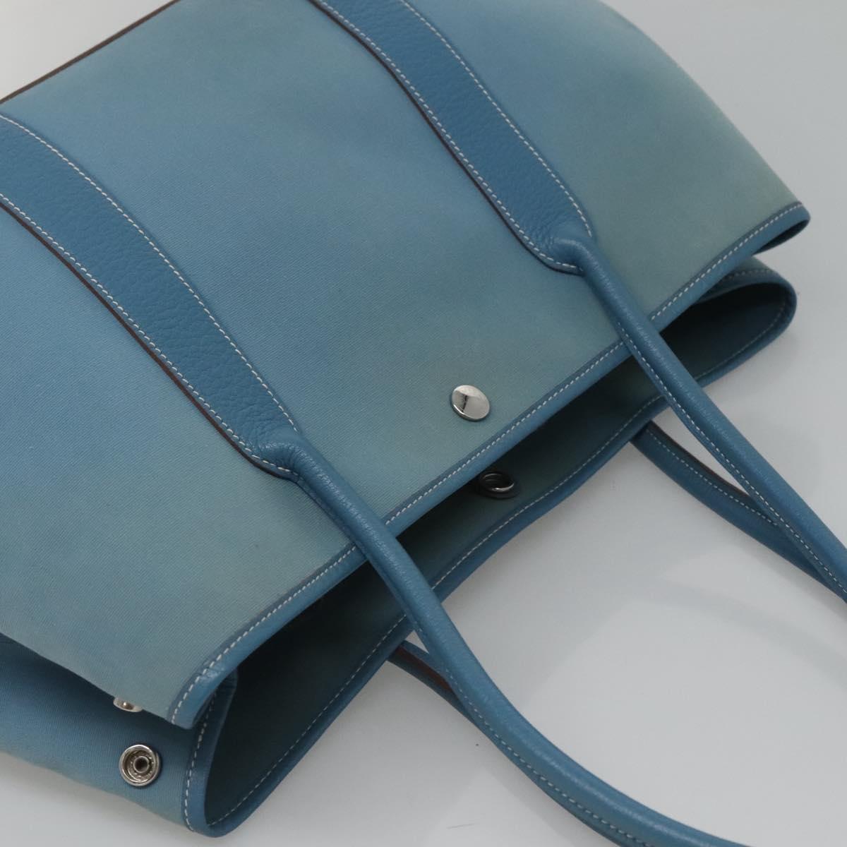 Hermès Garden Party, Blue, Canvas, tote