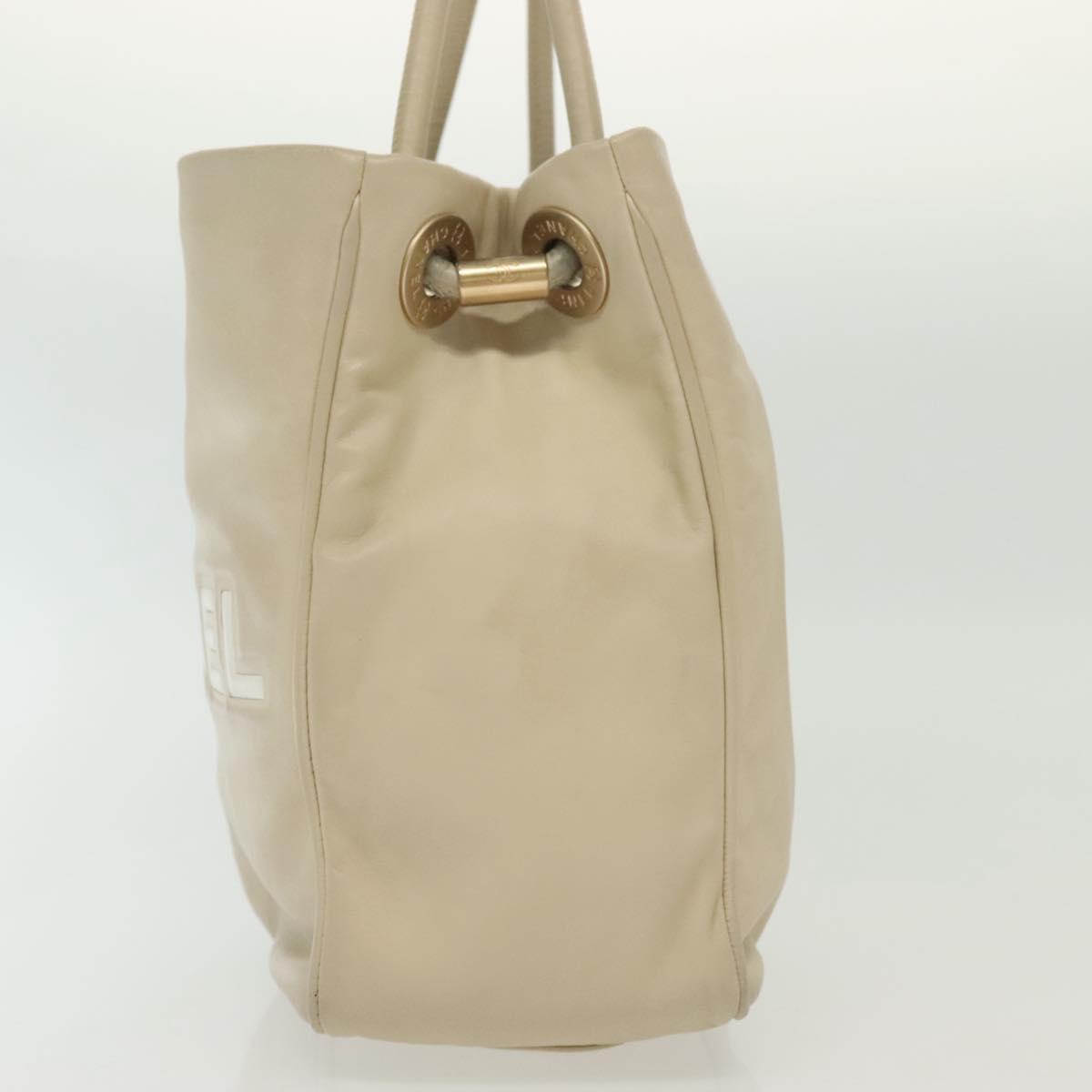 Chanel Camellia, Beige, Leather, shoulder