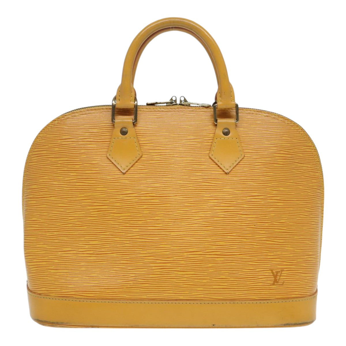 Louis Vuitton Alma, Yellow, Leather, handbag