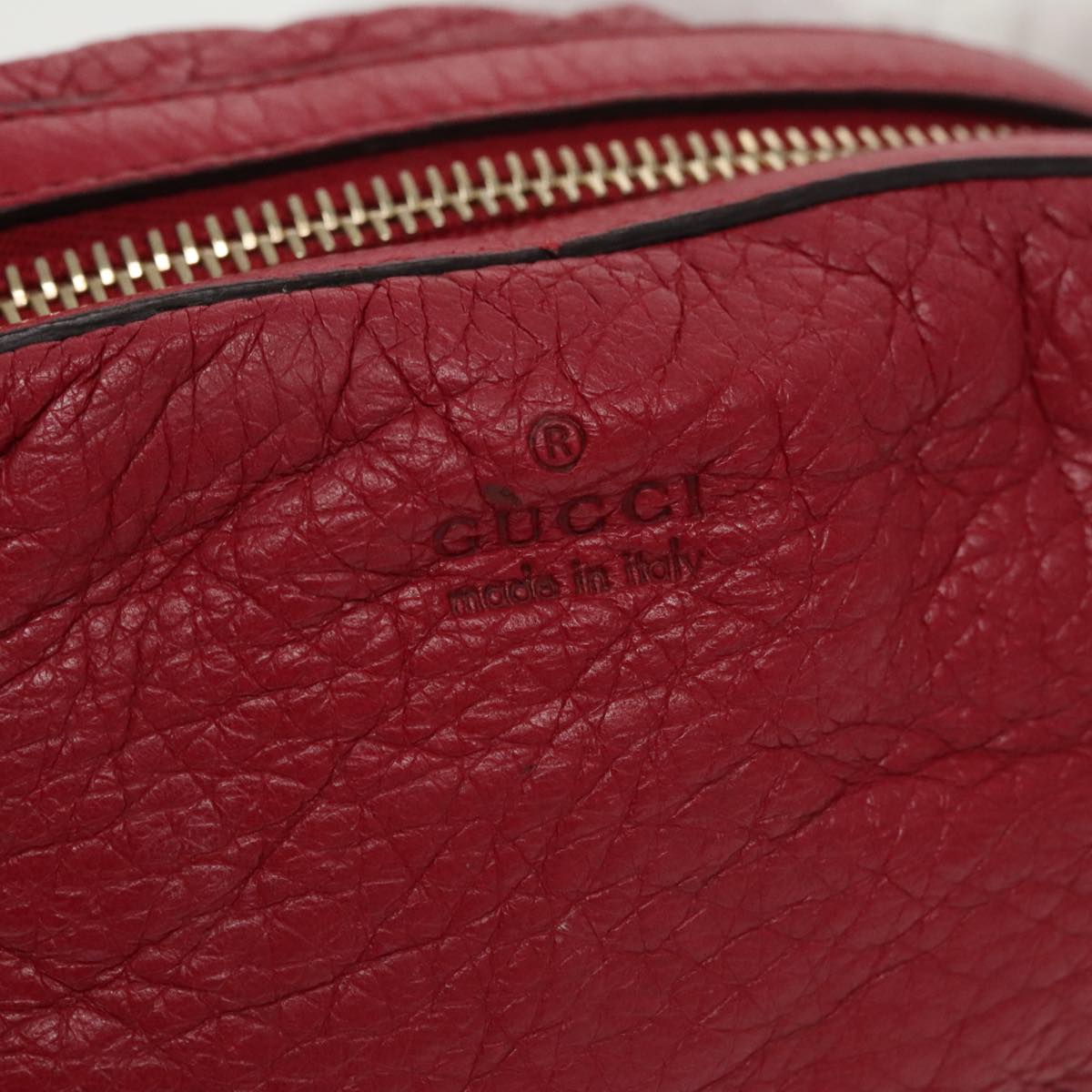 Gucci Bamboo, Red, Leather, clutch