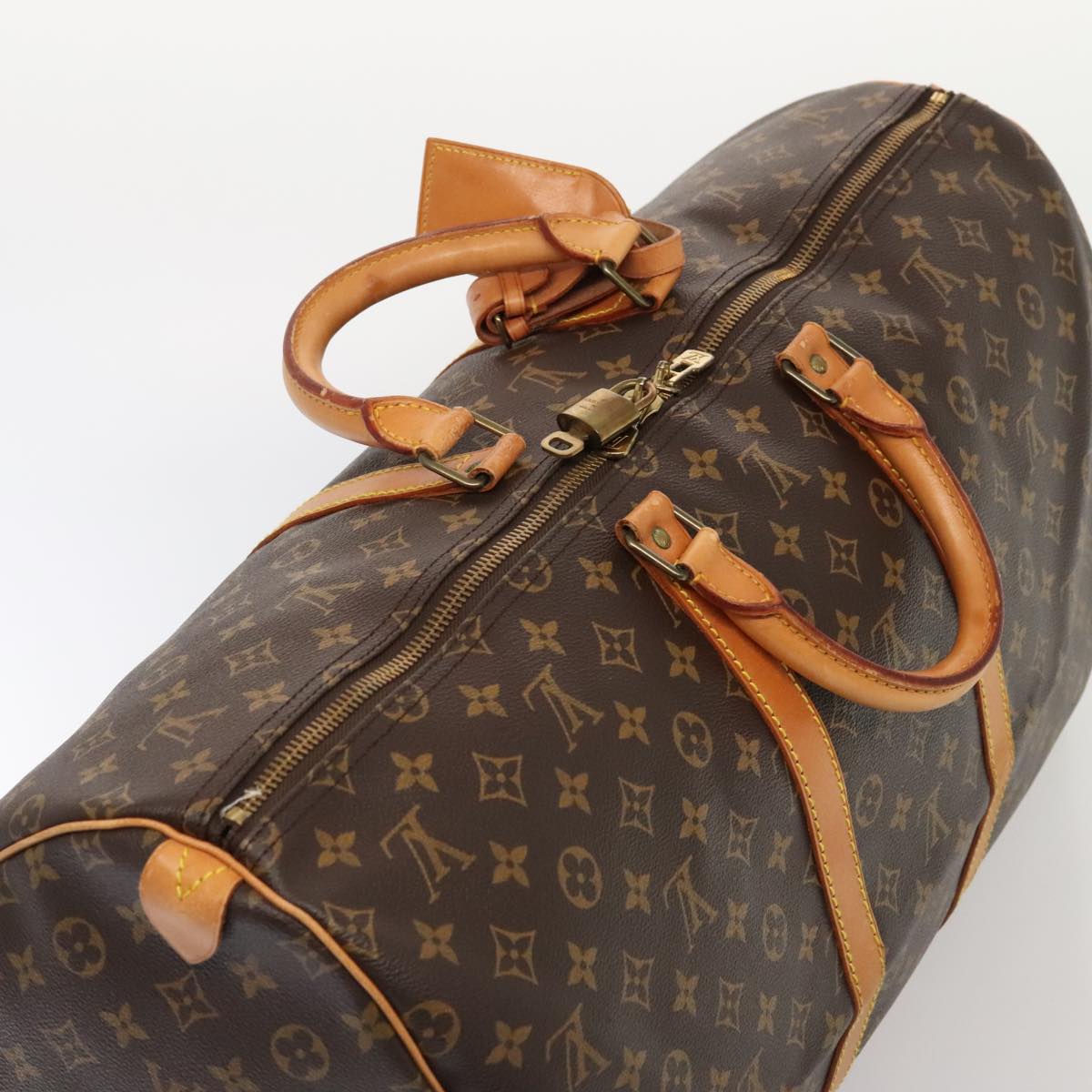 Louis Vuitton Keepall 55, Brown, Canvas, travel