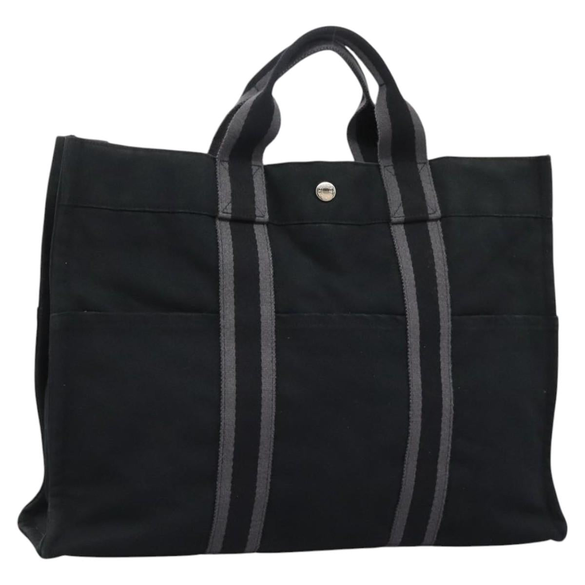Hermès Toto, Black, Canvas, tote