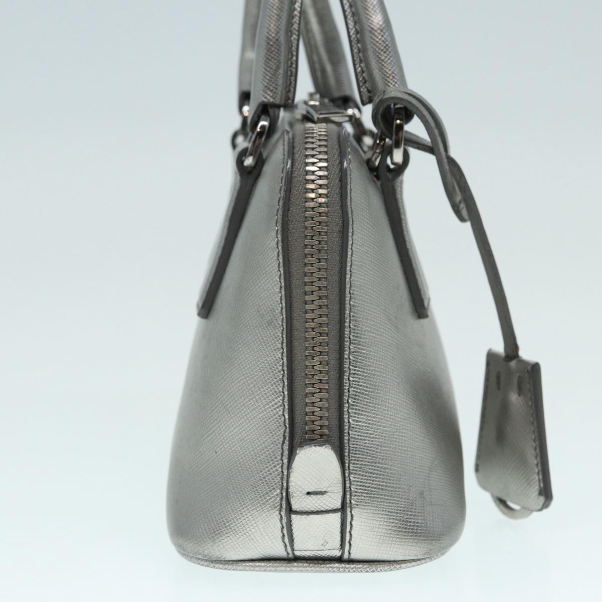 Prada Promenade, Silver, Leather, handbag