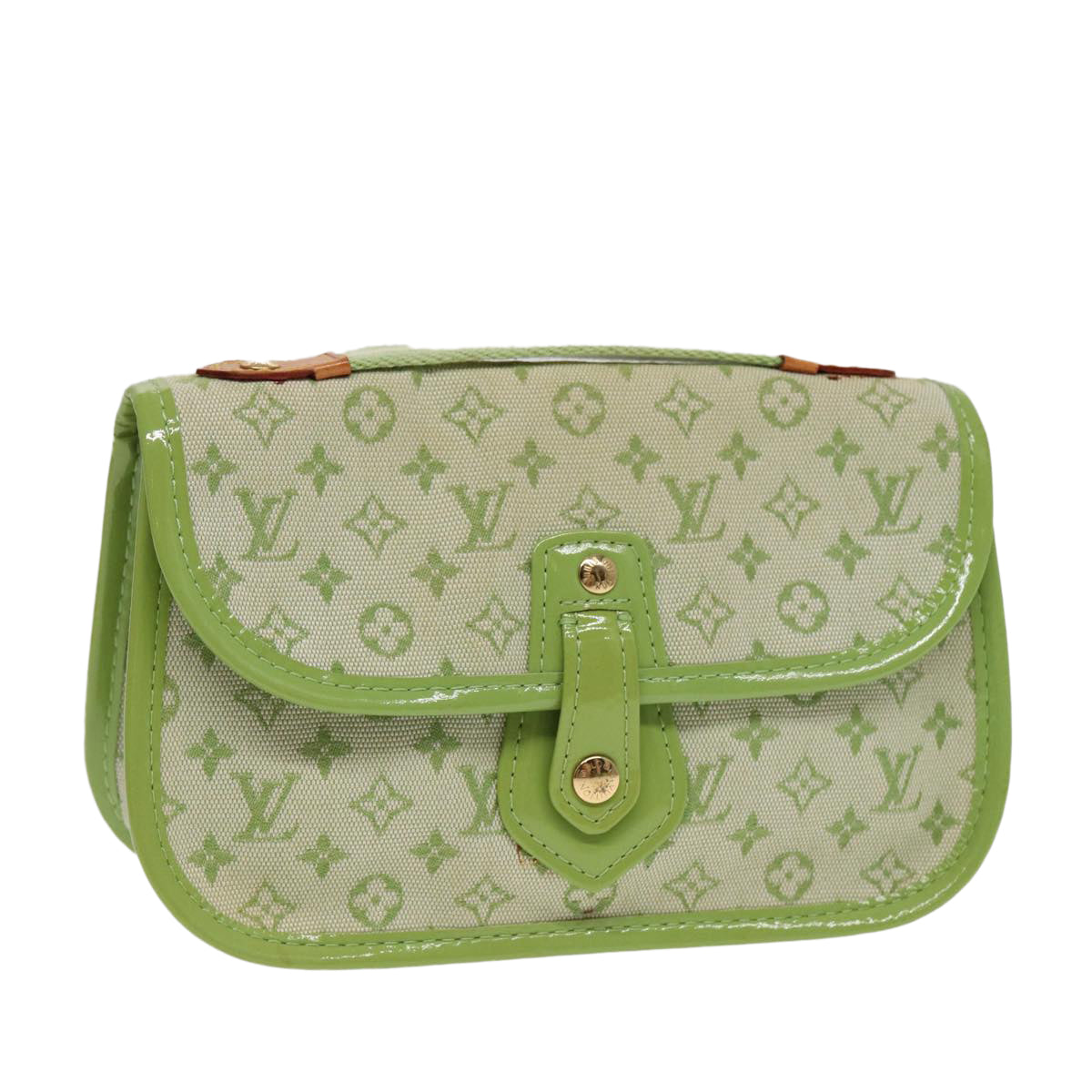 Louis Vuitton Marie, Green, Canvas, clutch