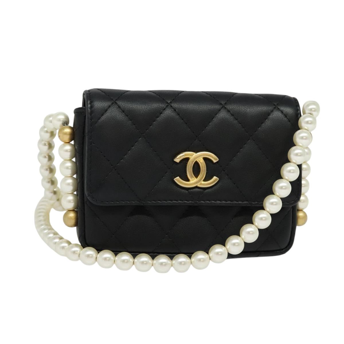 Chanel MINI FLAP BAG, Black, Leather, shoulder