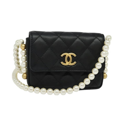 Chanel MINI FLAP BAG, Black, Leather, shoulder