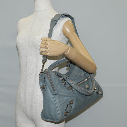 Balenciaga City, GRAY, Leather, handbag