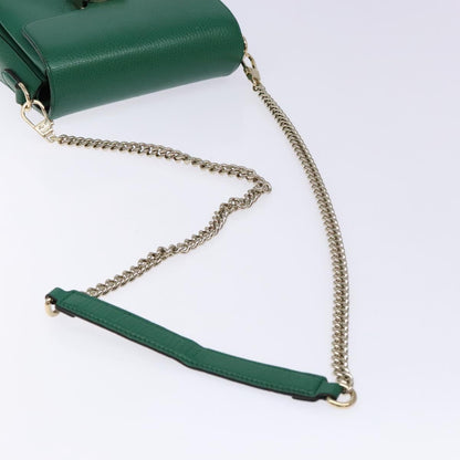 Gucci Interlocking G, Green, Leather, shoulder