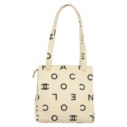 Chanel Cc, White, Canvas, tote