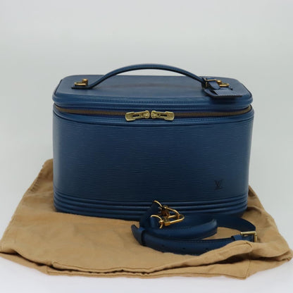 Louis Vuitton Nice, Blue, Leather, handbag